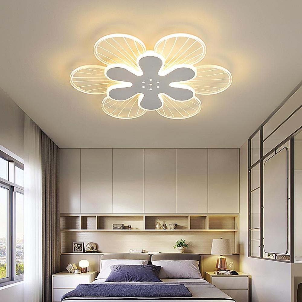 Modern Geometric Flower LED Flush Mount Ceiling Light - Dimmable