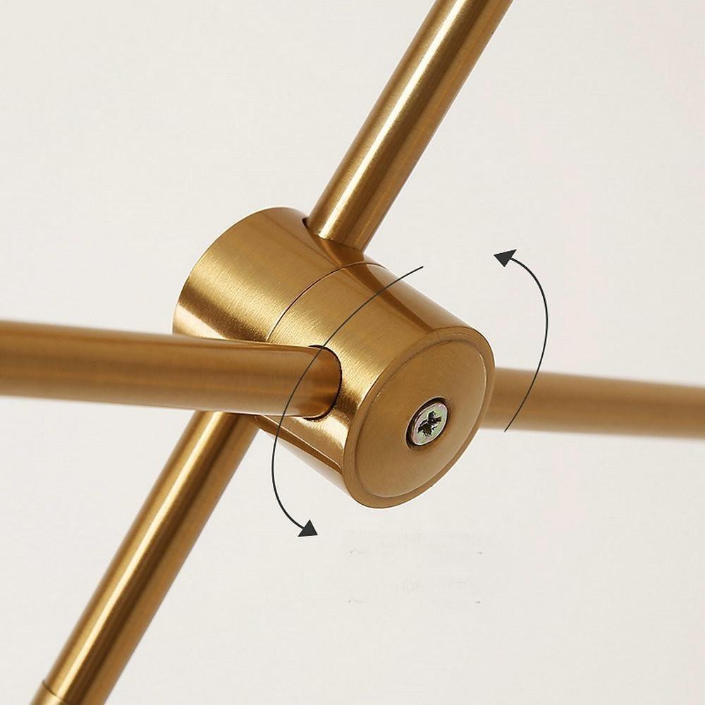 Geometrical Gold Sputnik Chandelier with Glass Globes 6-Light
