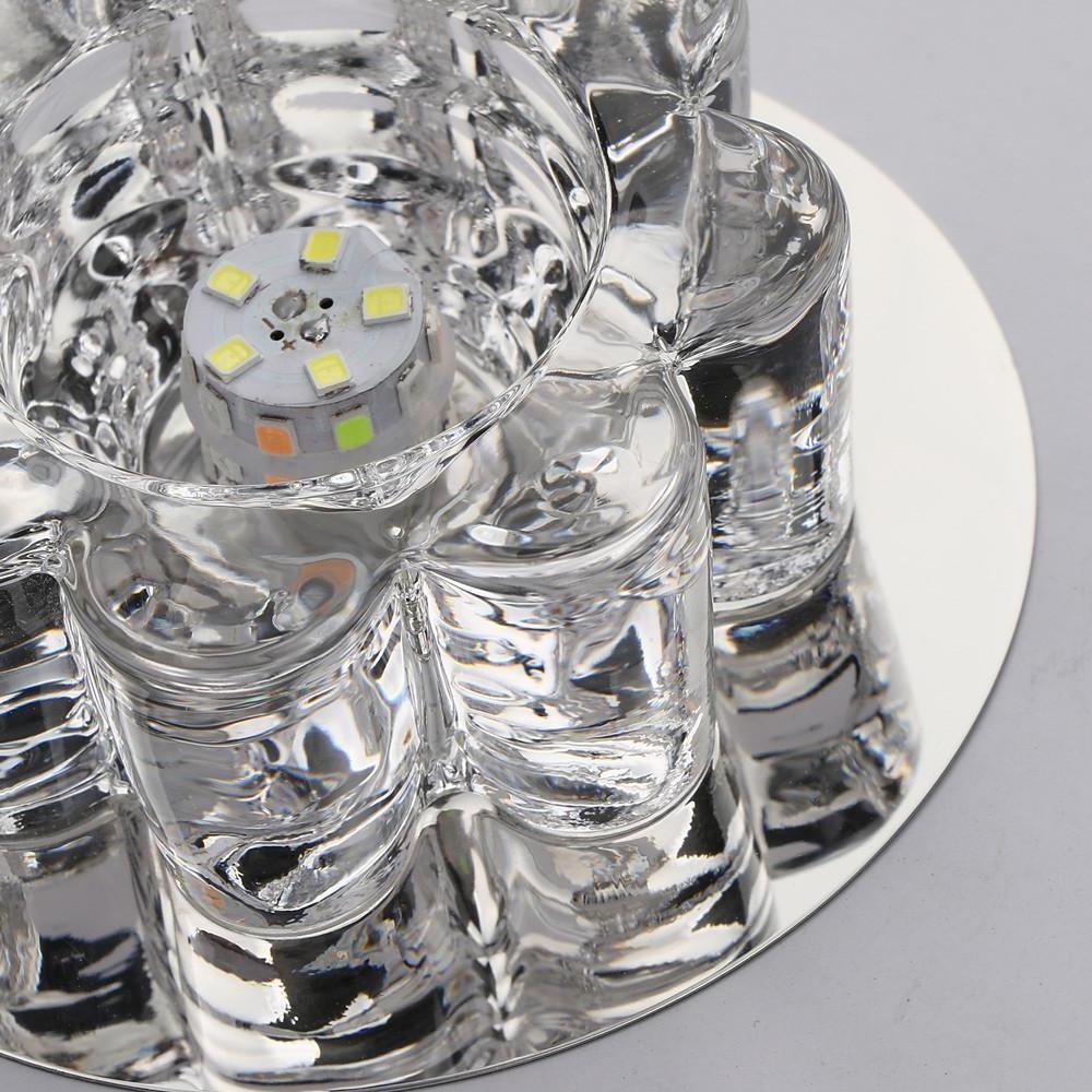 Crystal Flower Flush Mount LED Ceiling Light - Modern Electroplated