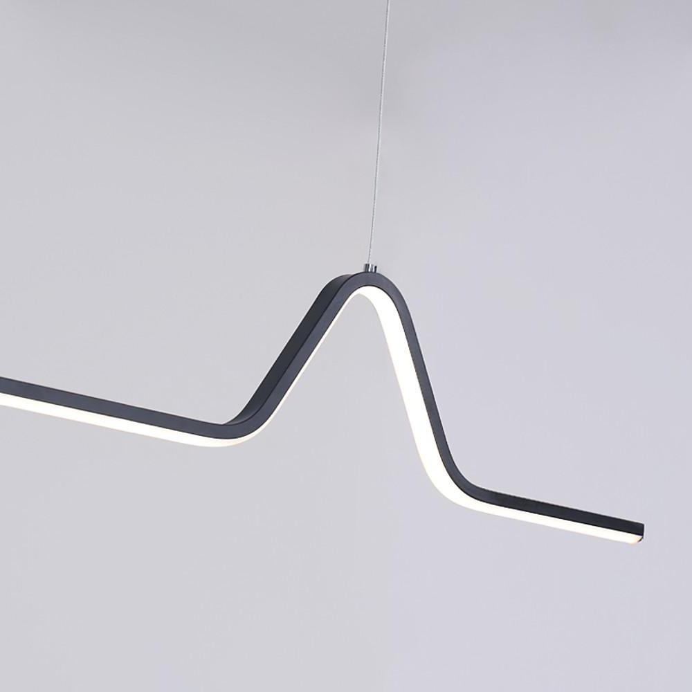 Modern Circular Linear Dimmable LED Chandelier – Aluminum Finish