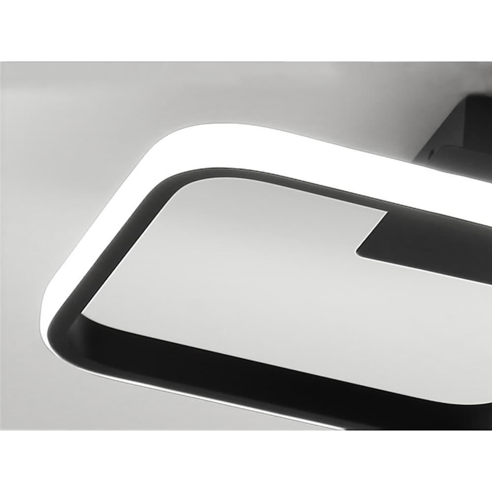 Modern Dual Square Acrylic LED Flush Mount Ceiling Light - Black
