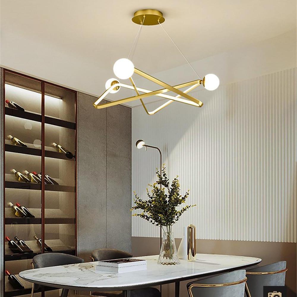 Geometric LED Pendant Light Modern Glass Chandelier