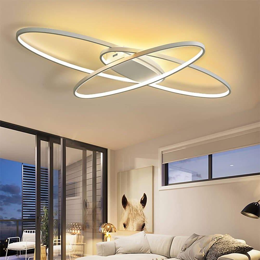 Overlapping Oval LED Flush Mount Ceiling Light - Modern Metal