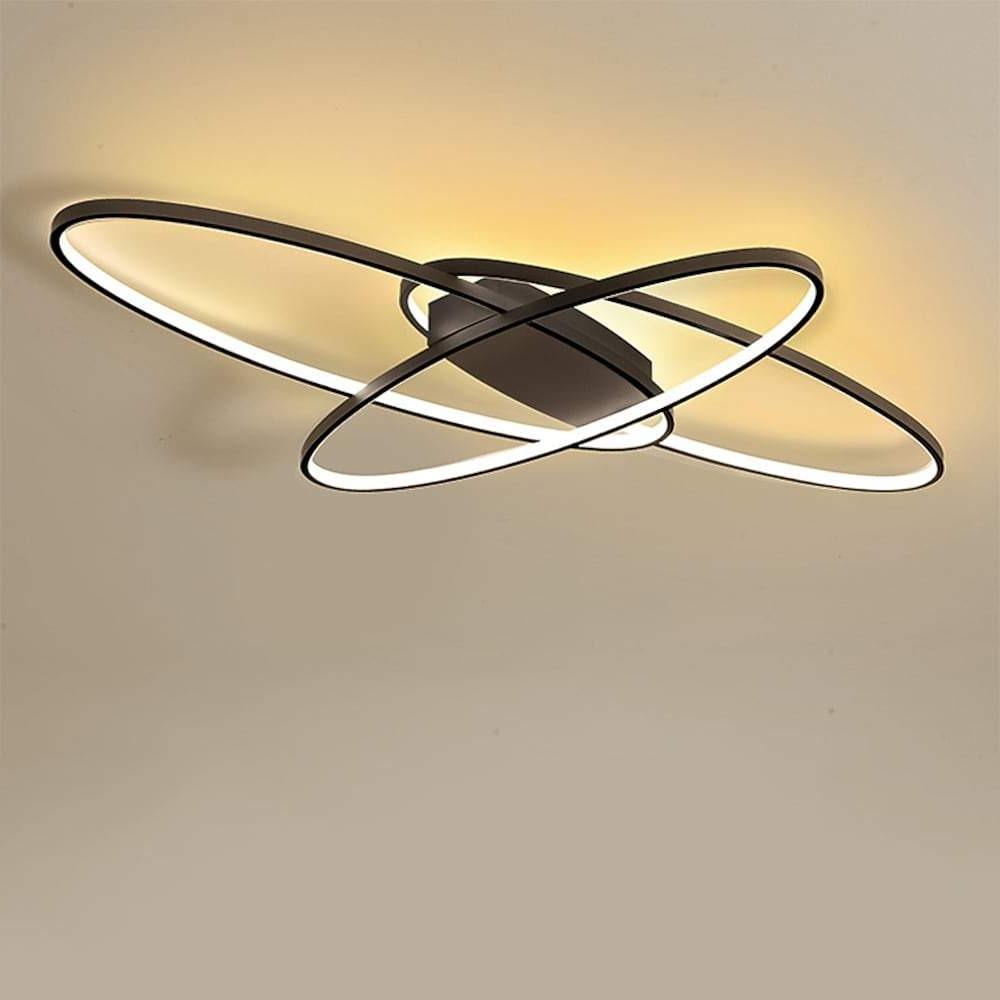 Overlapping Oval LED Flush Mount Ceiling Light - Modern Metal