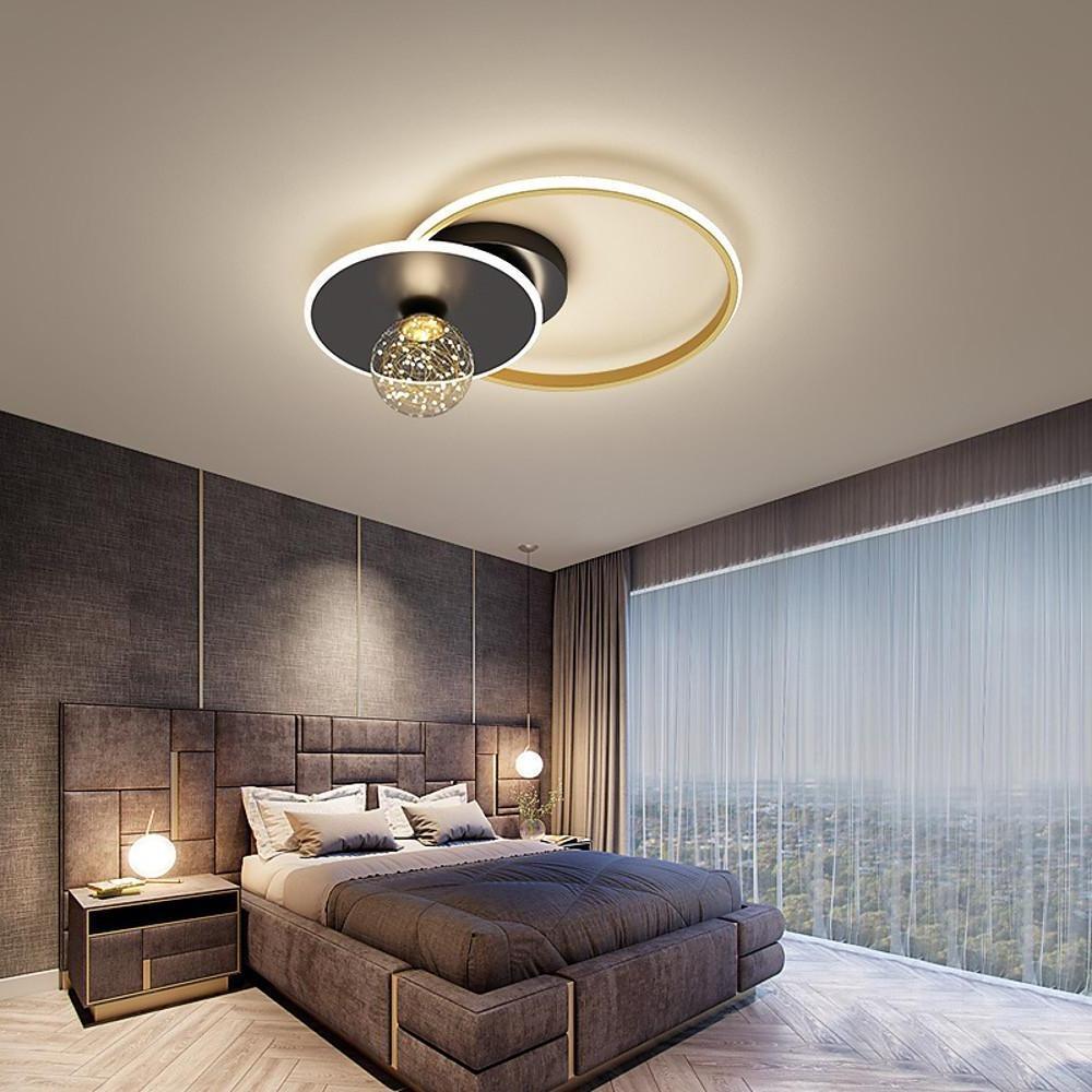 Modern Circle Globe LED Flush Mount Ceiling Light - Metal & Acrylic