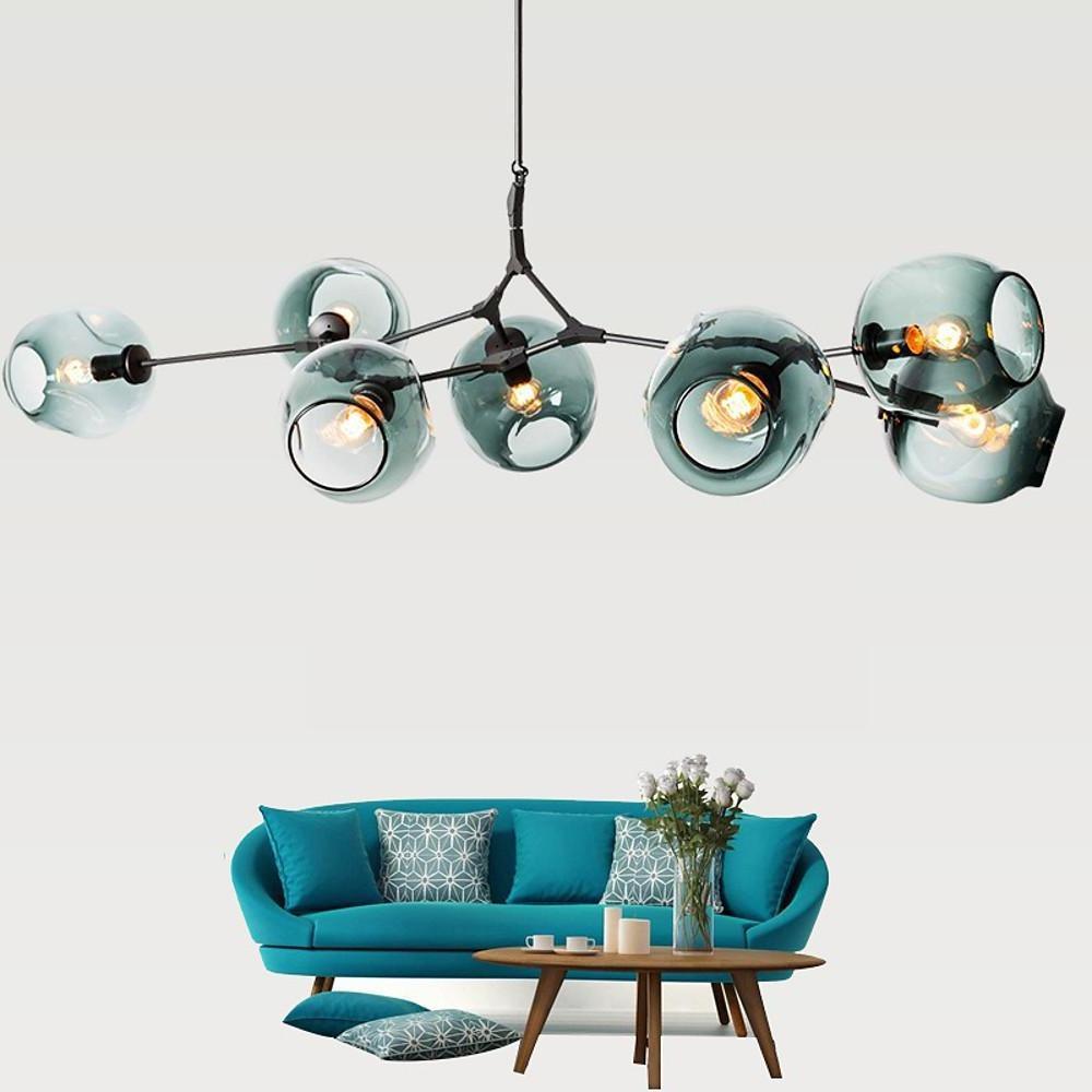 Sputnik Industrial Glass Chandelier with Customizable Shades