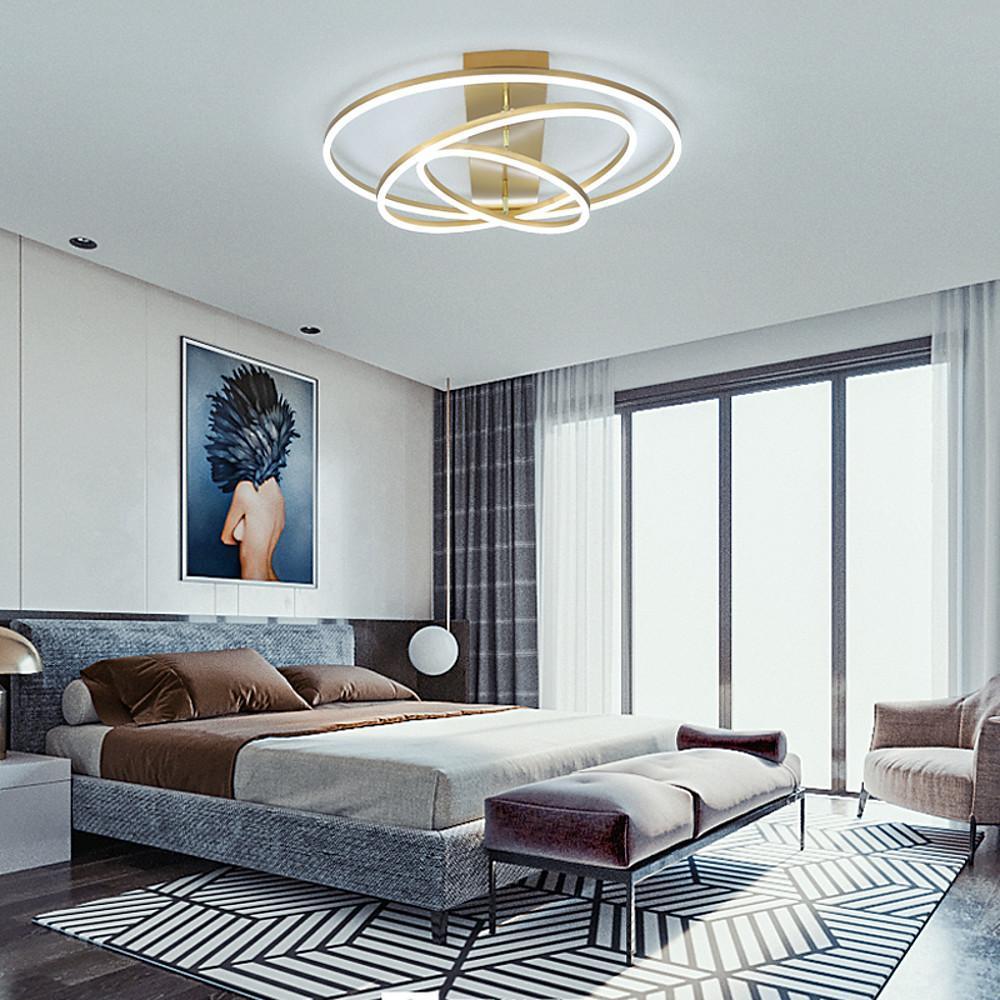 3-Circle Acrylic LED Flush Mount Ceiling Light – Modern Nordic Design