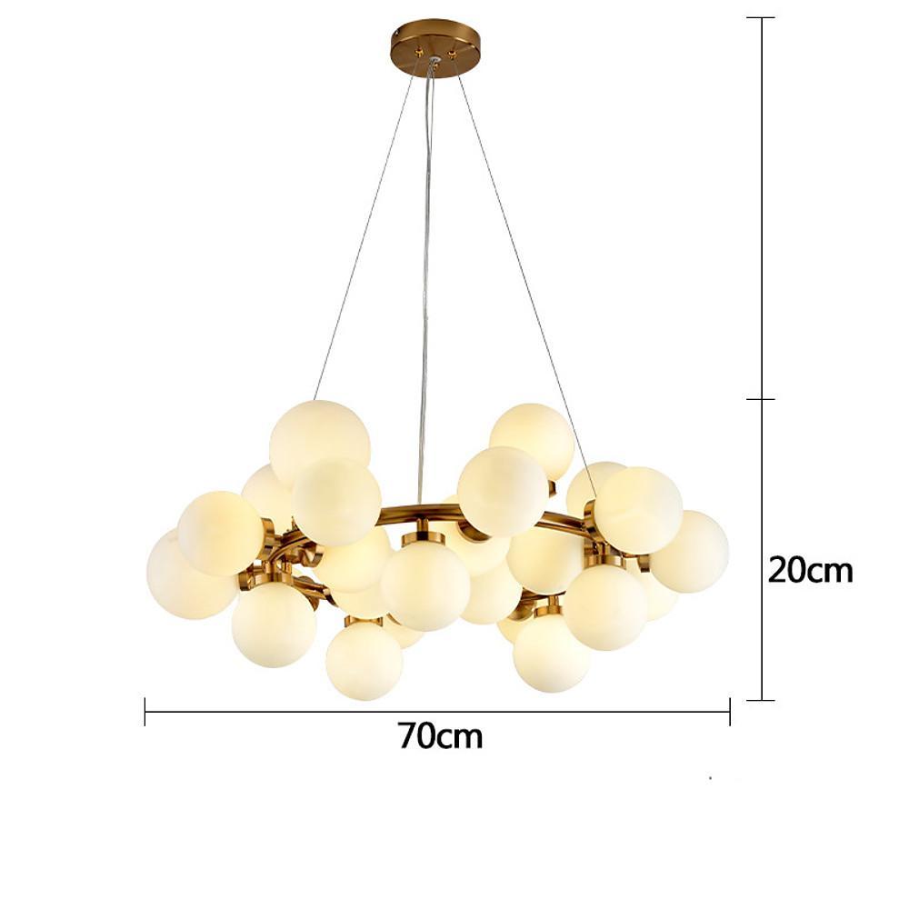 Modern Glass Globe Cluster Chandelier with Electroplated Finish