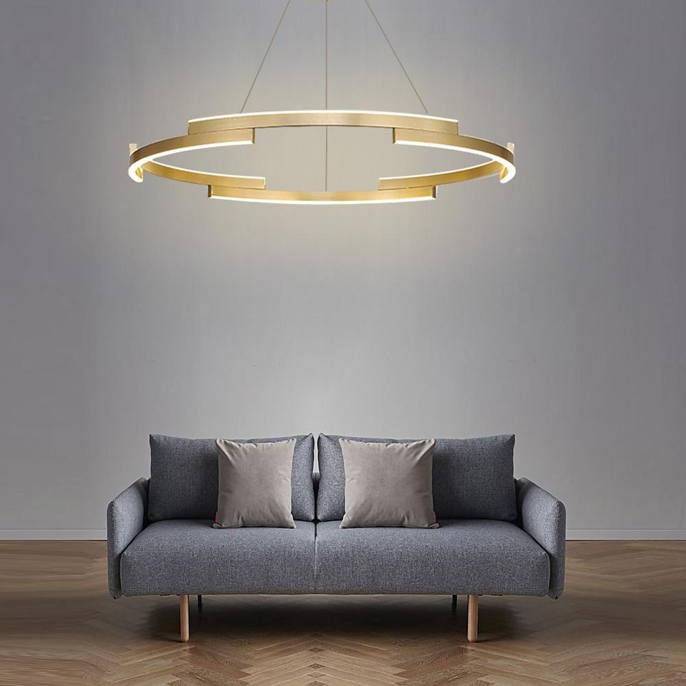 Modern Gold Interlocking Ring LED Chandelier 31" Aluminum