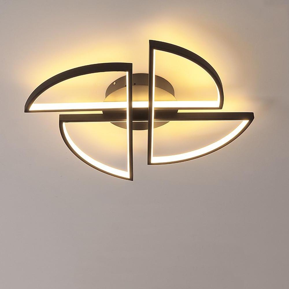 Geometric Flush Mount Ceiling Light Modern LED Semi Circle Metal
