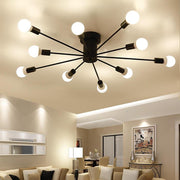 Modern 10-Light Metal Flush Mount Ceiling Light