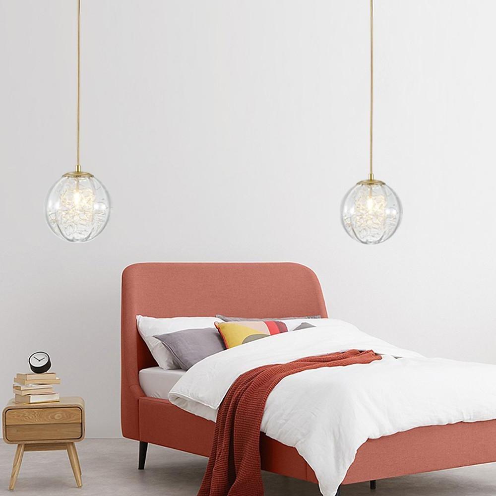 Nordic Glass Globe Pendant Light — Modern Artistic Ceiling Fixture