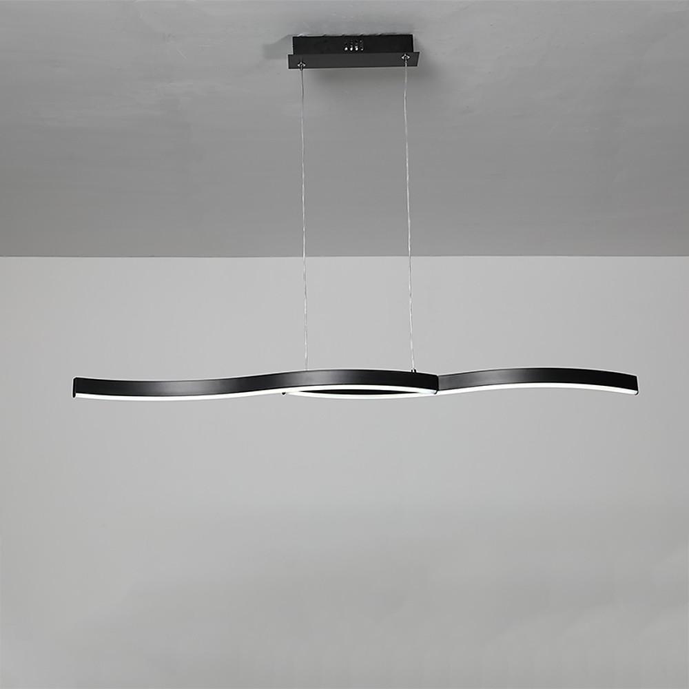 Dual Wave Modern Pendant Light Metal PVC 2-Light Chandelier