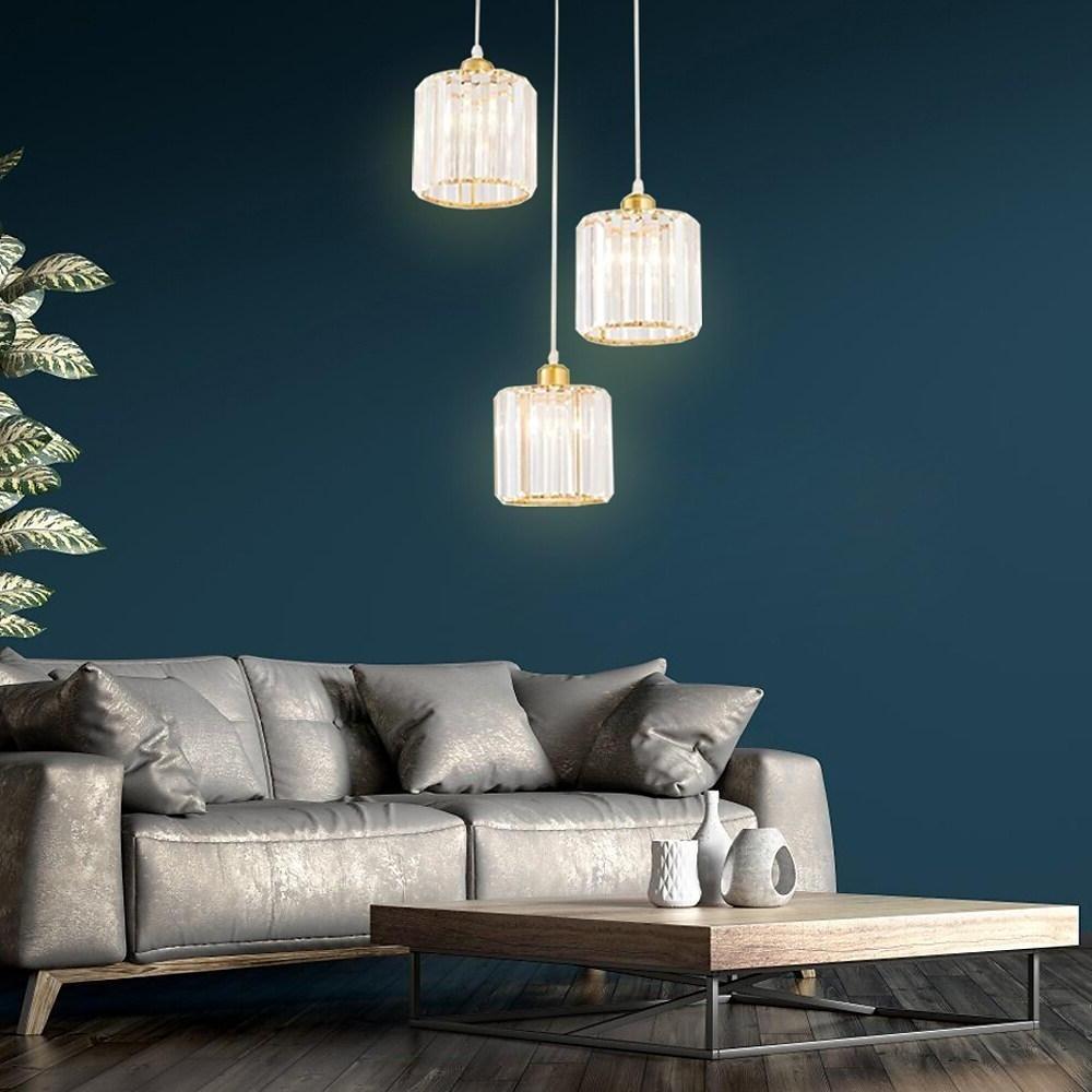 3-Tier Crystal Island Chandelier with Adjustable Chain