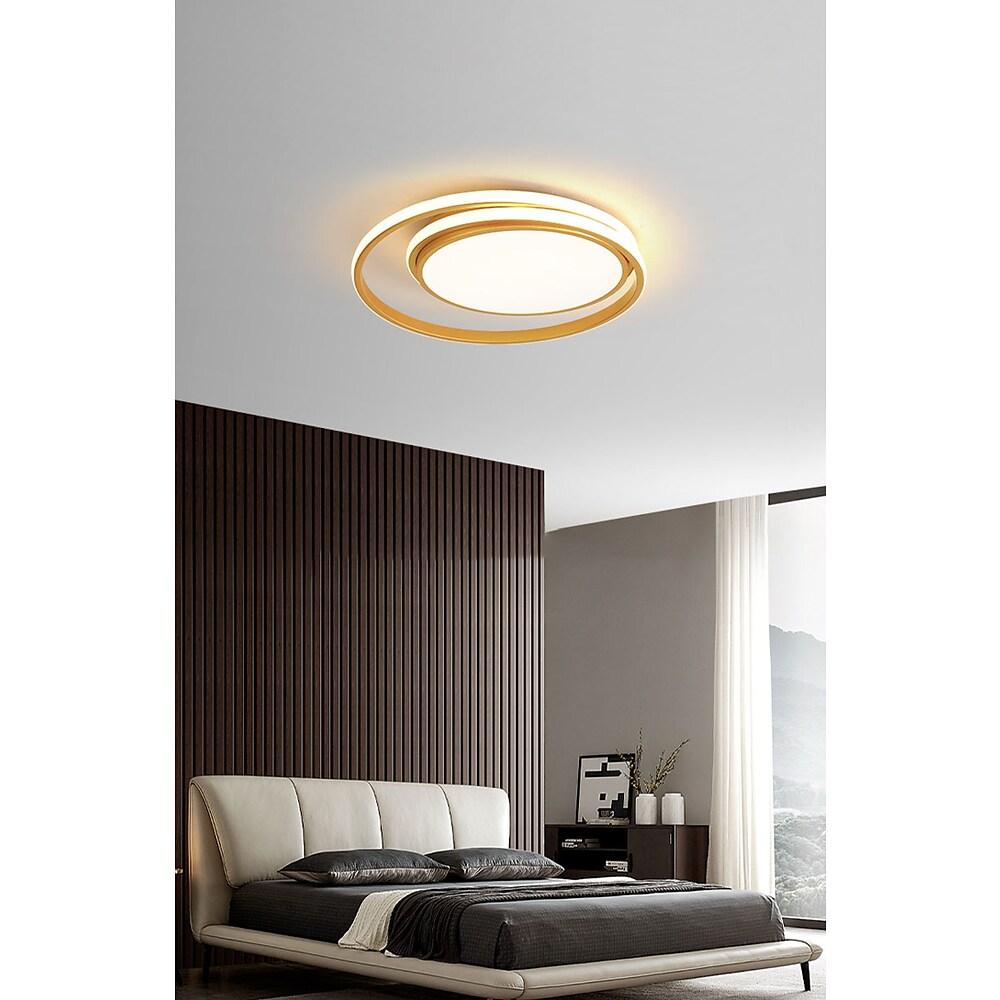 Modern Circular LED Flush Mount Ceiling Light – Acrylic & Aluminum