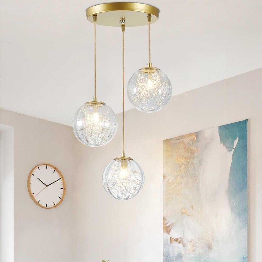 Nordic Glass Globe Pendant Light — Modern Artistic Ceiling Fixture