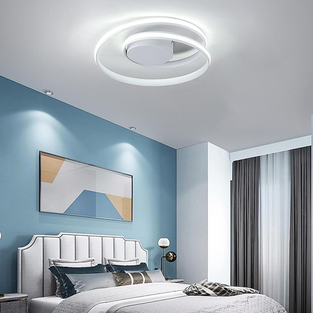 Spiraling Halo LED Flush Mount Ceiling Light Modern Metal Design