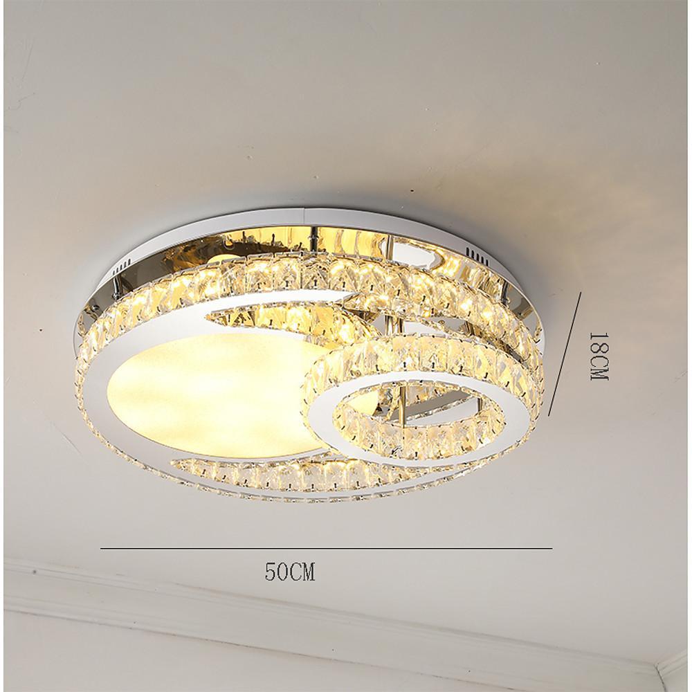 Overlapping Circles Crystal Flush Mount LED Ceiling Light