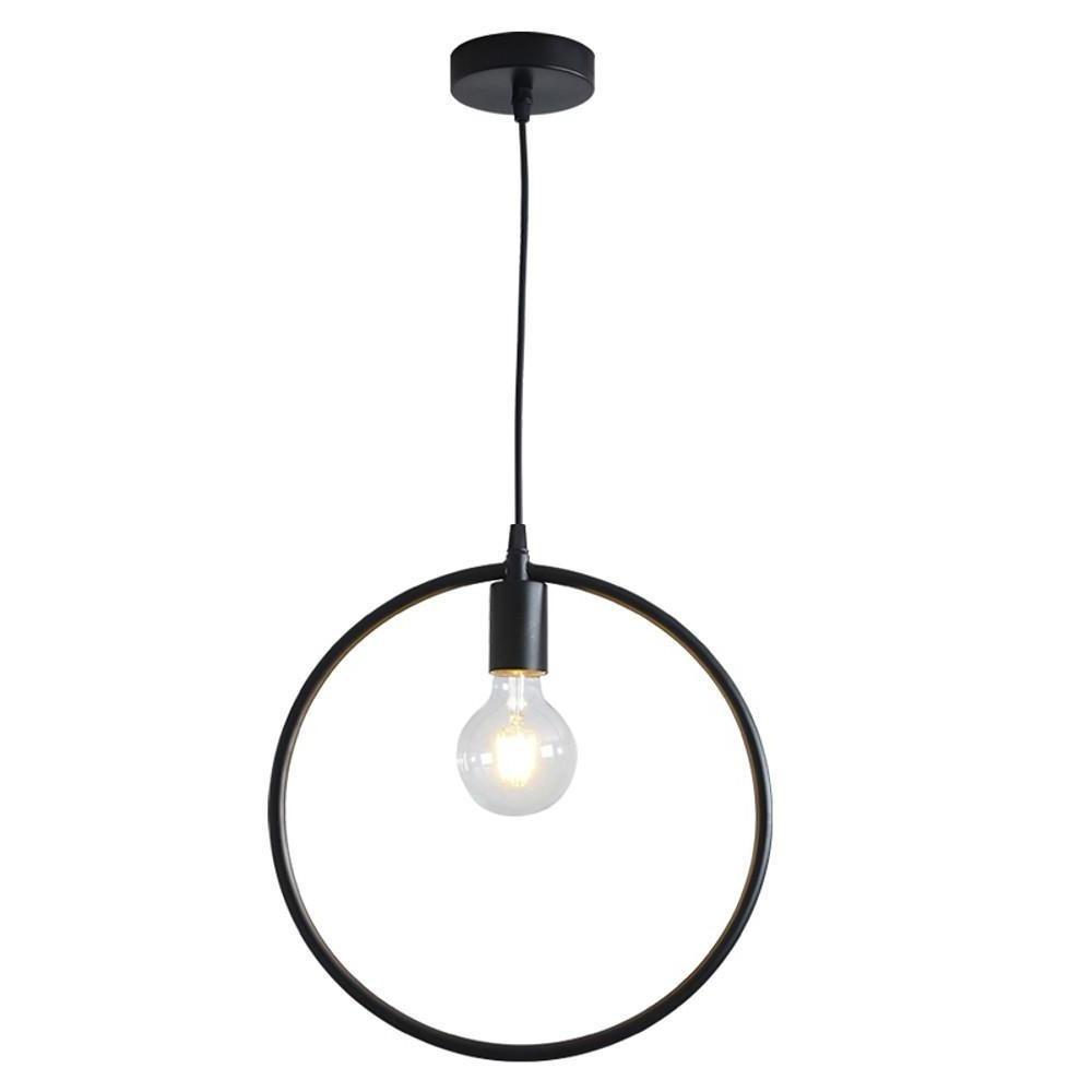 Black & Gold Geometric Pendant Light – Modern Metal Ceiling Lamp