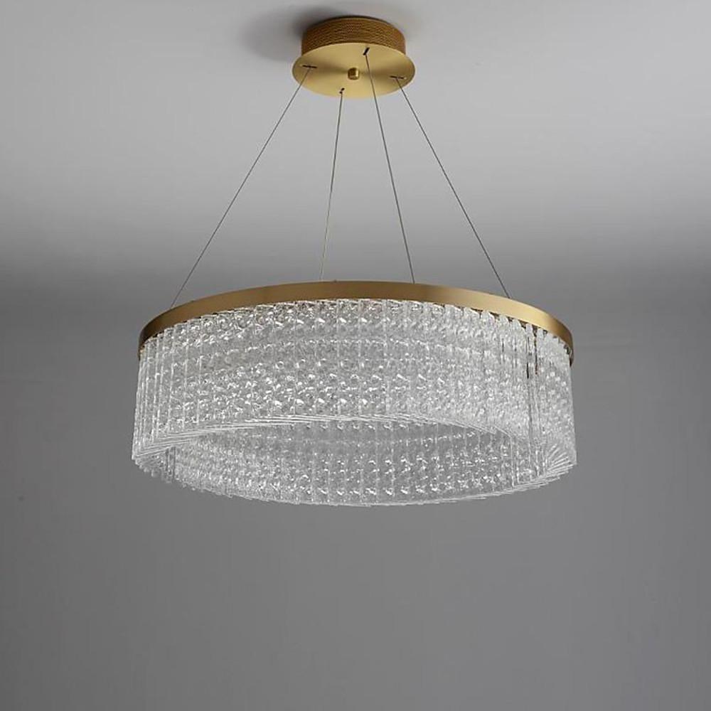 Crystal Glass Drum Pendant Light Modern Luxury Chandelier