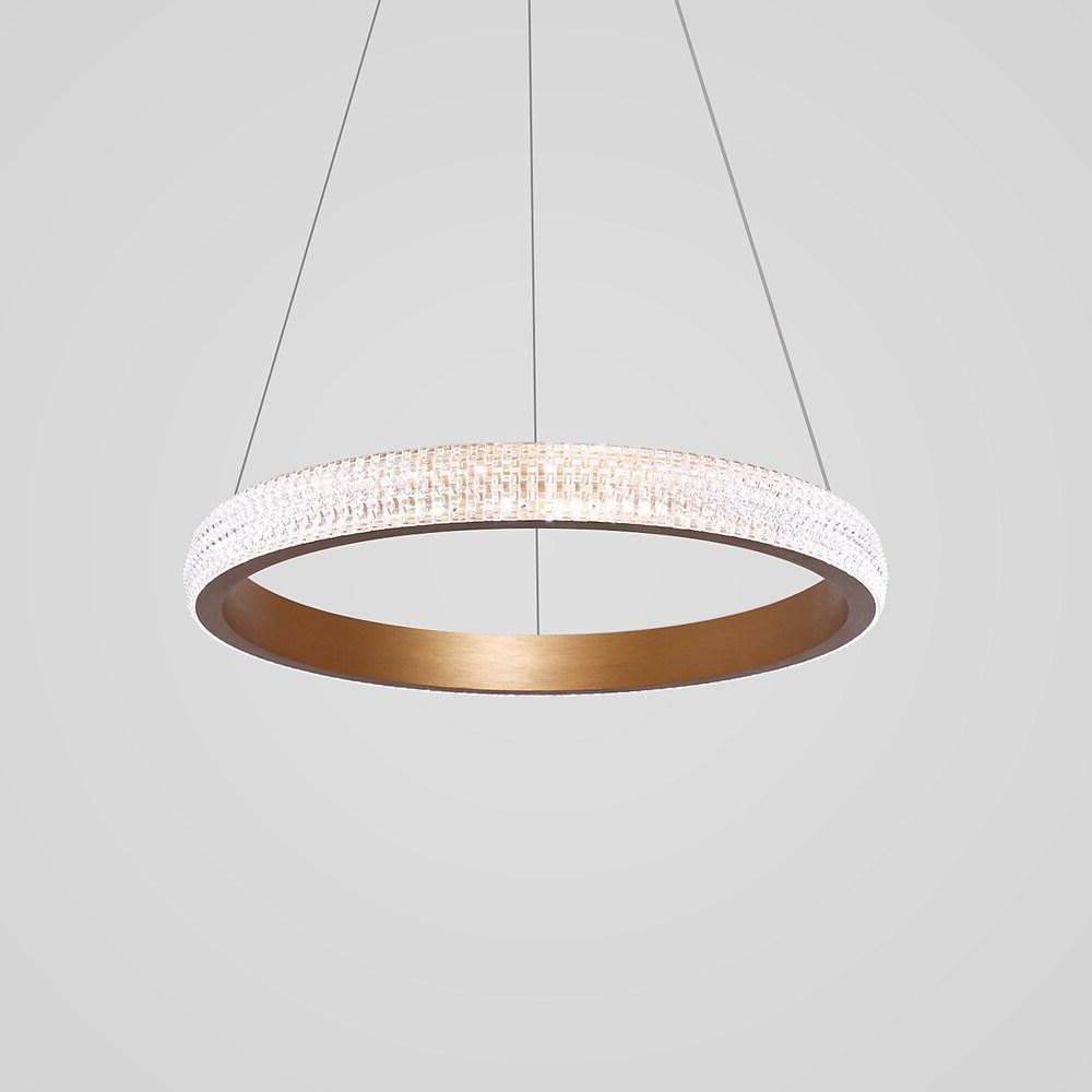 Modern Gold Circular LED Pendant Light Aluminum Chandelier