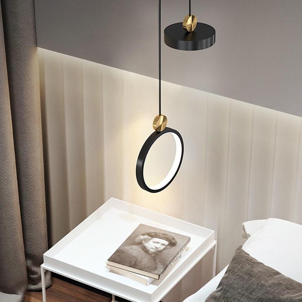 Modern 2-Circle LED Pendant Light - Metal & Acrylic Hanging Lamp