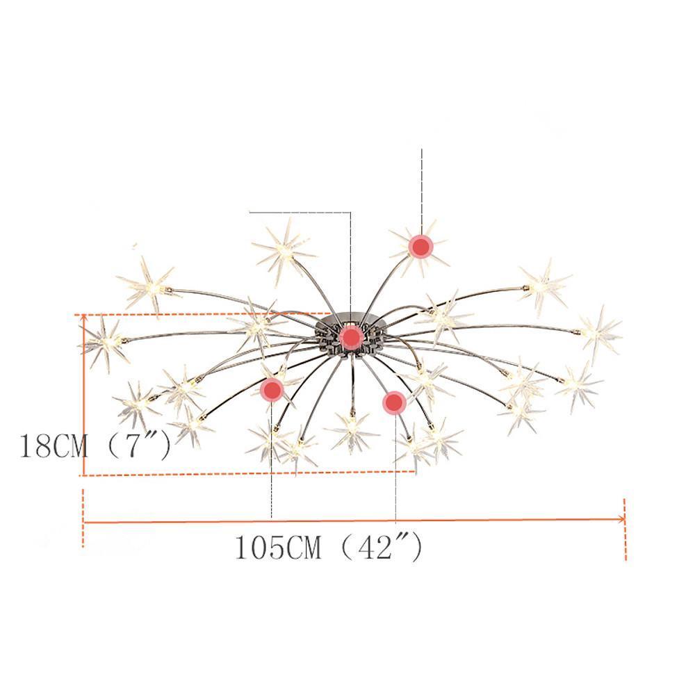 Galaxy Inspired Chrome Chandelier with 10 LED Lights - 42 Inch