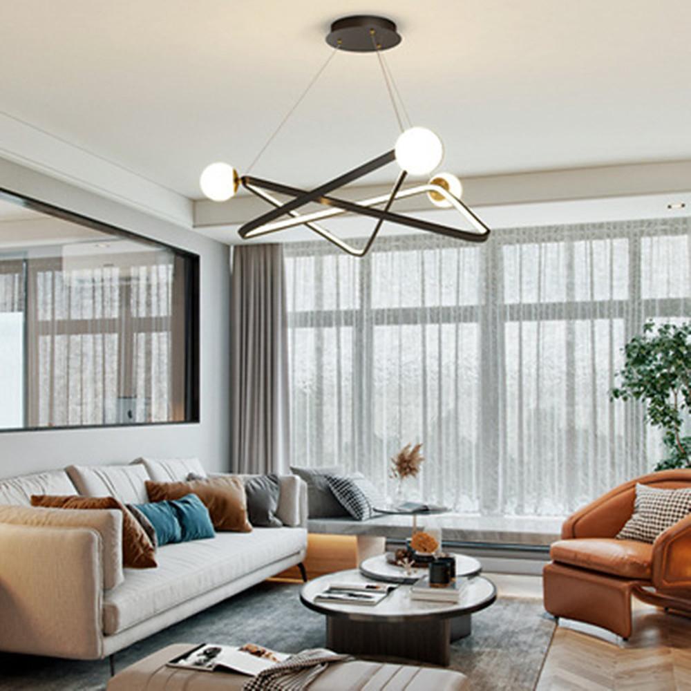 Geometric LED Pendant Light Modern Glass Chandelier