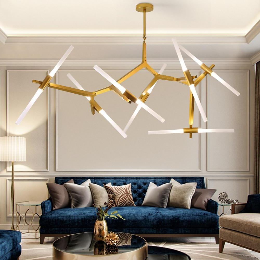 Modern Sputnik Chandelier 14-Light Aluminum Industrial Pendant