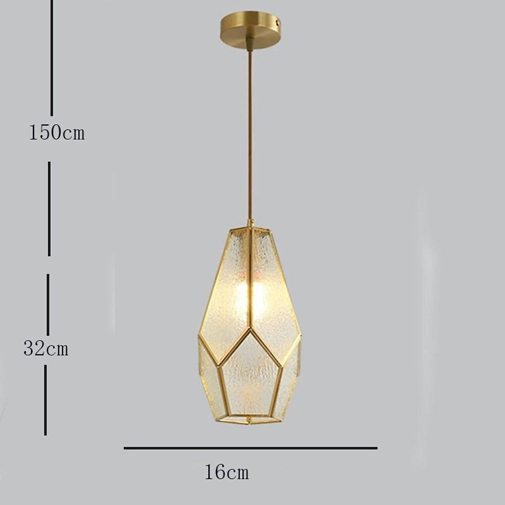 Elongated Cylindrical Glass Pendant Light with Brass Finish
