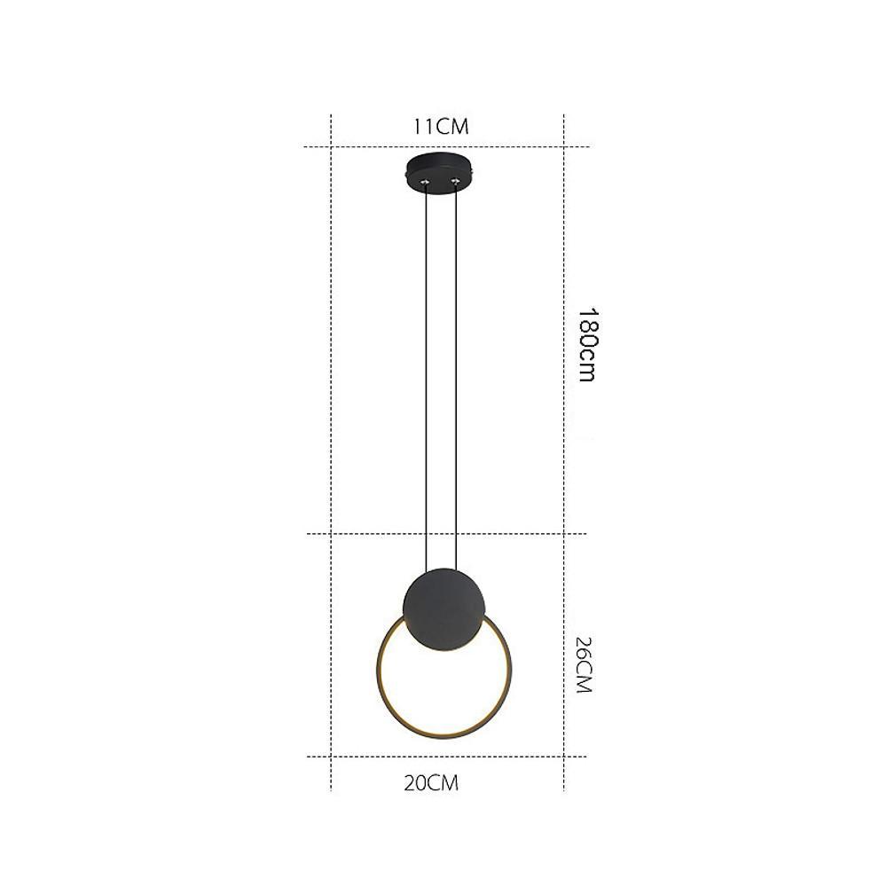 Geometric Black LED Pendant Light Modern Hanging Ceiling Lamp