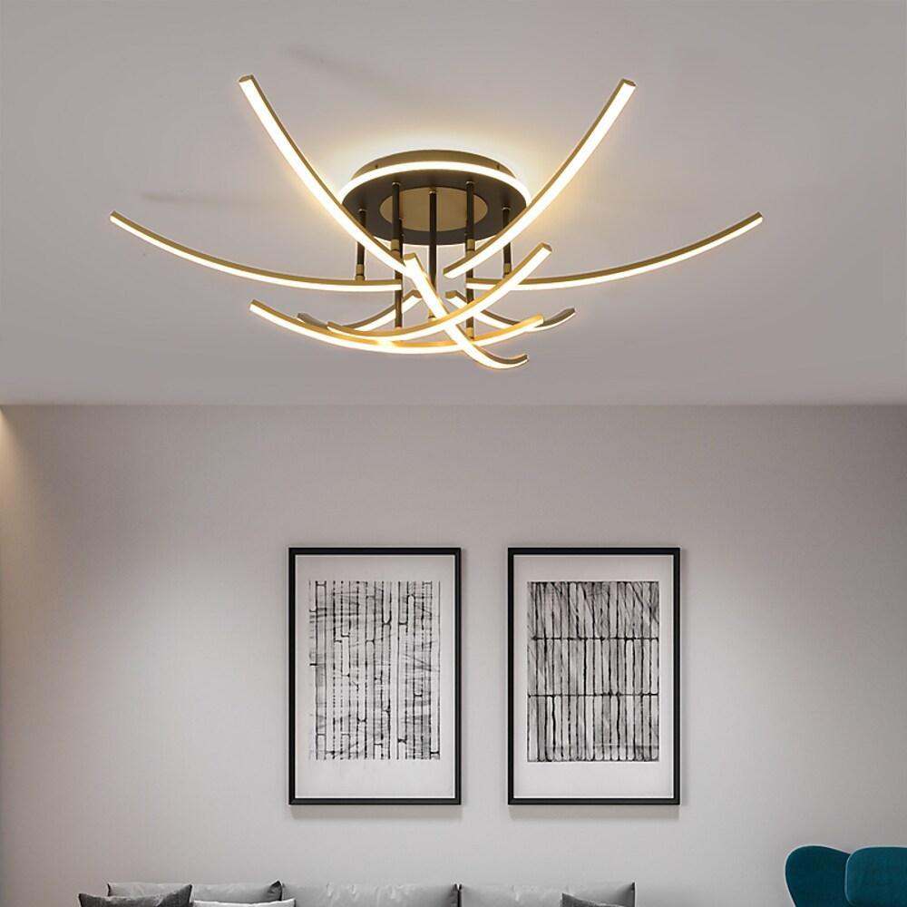 Curved Linear Dimmable LED Semi-Flush Mount Ceiling Light