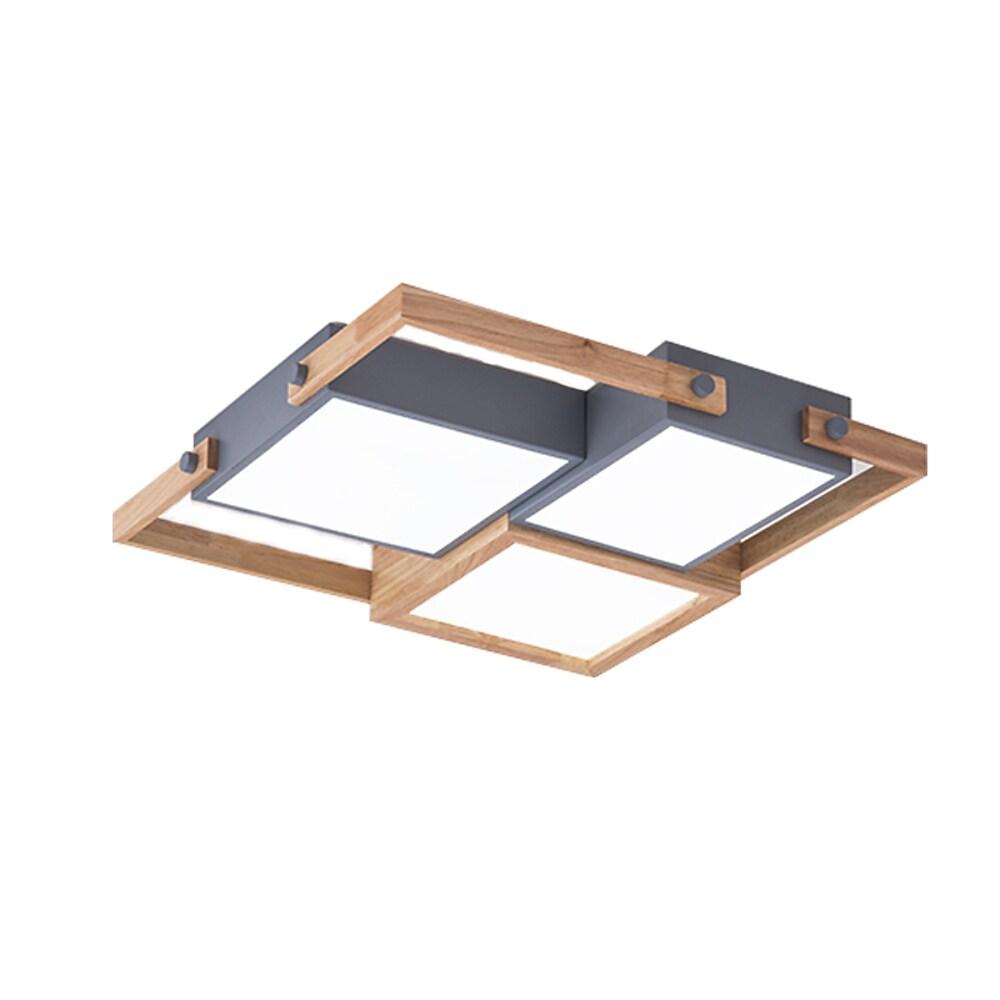 Scandinavian Wood Frame LED Flush Mount Ceiling Light