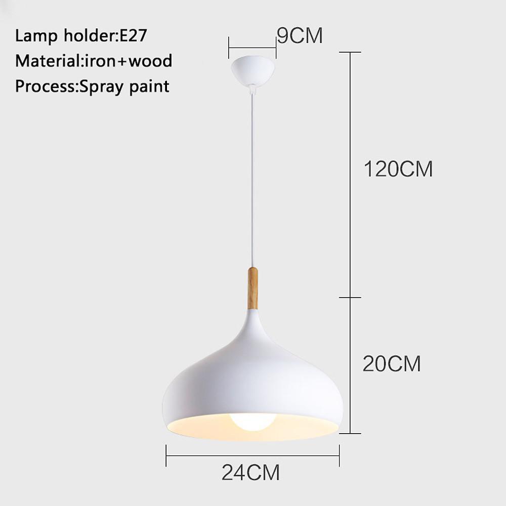 Retro Cone Pendant Light Metal Wood Kitchen Island Lighting