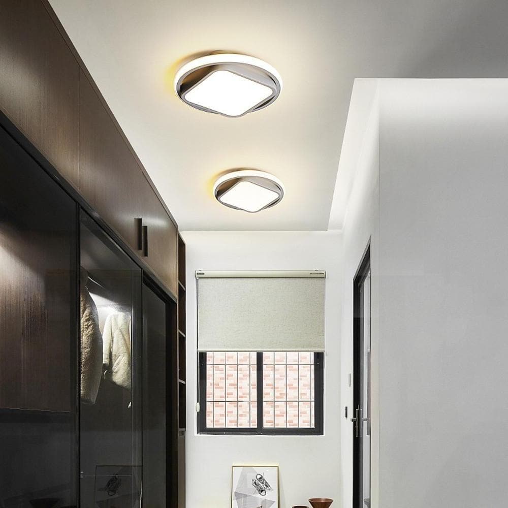 Modern Geometric LED Flush Mount Ceiling Light - Square & Round