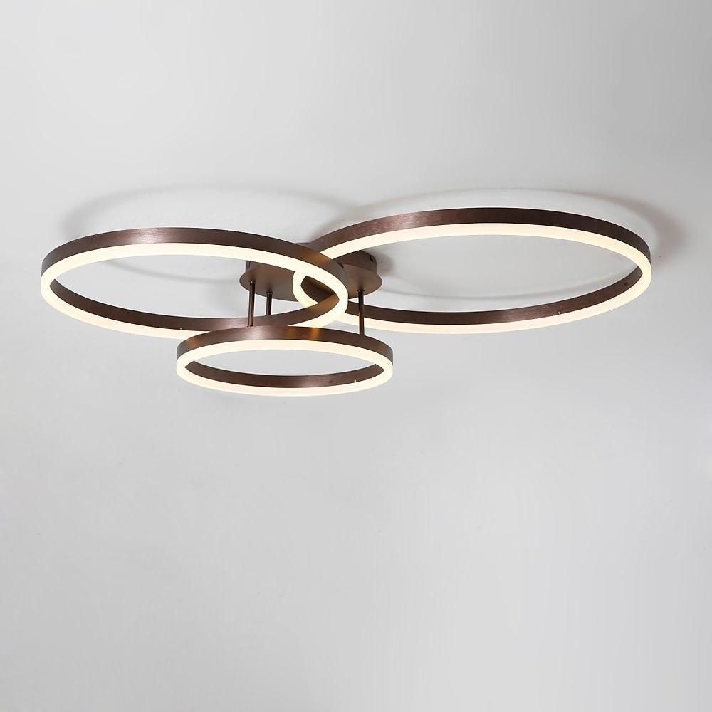 3 Circle Minimalist LED Flush Mount Ceiling Light - Acrylic & Aluminum