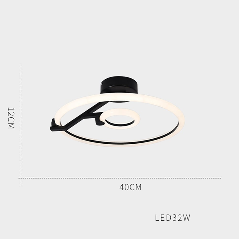 Modern Ring LED Flush Mount Ceiling Light - Metal & Acrylic
