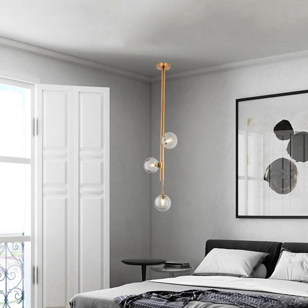 Elongated Gold Pendant Light - Metal & Glass Industrial Fixture