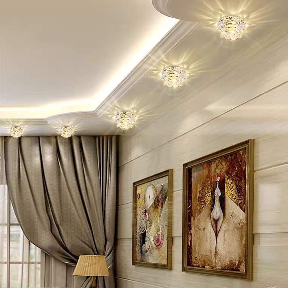 Modern Glass Flower LED Flush Mount Ceiling Light - Multi Color