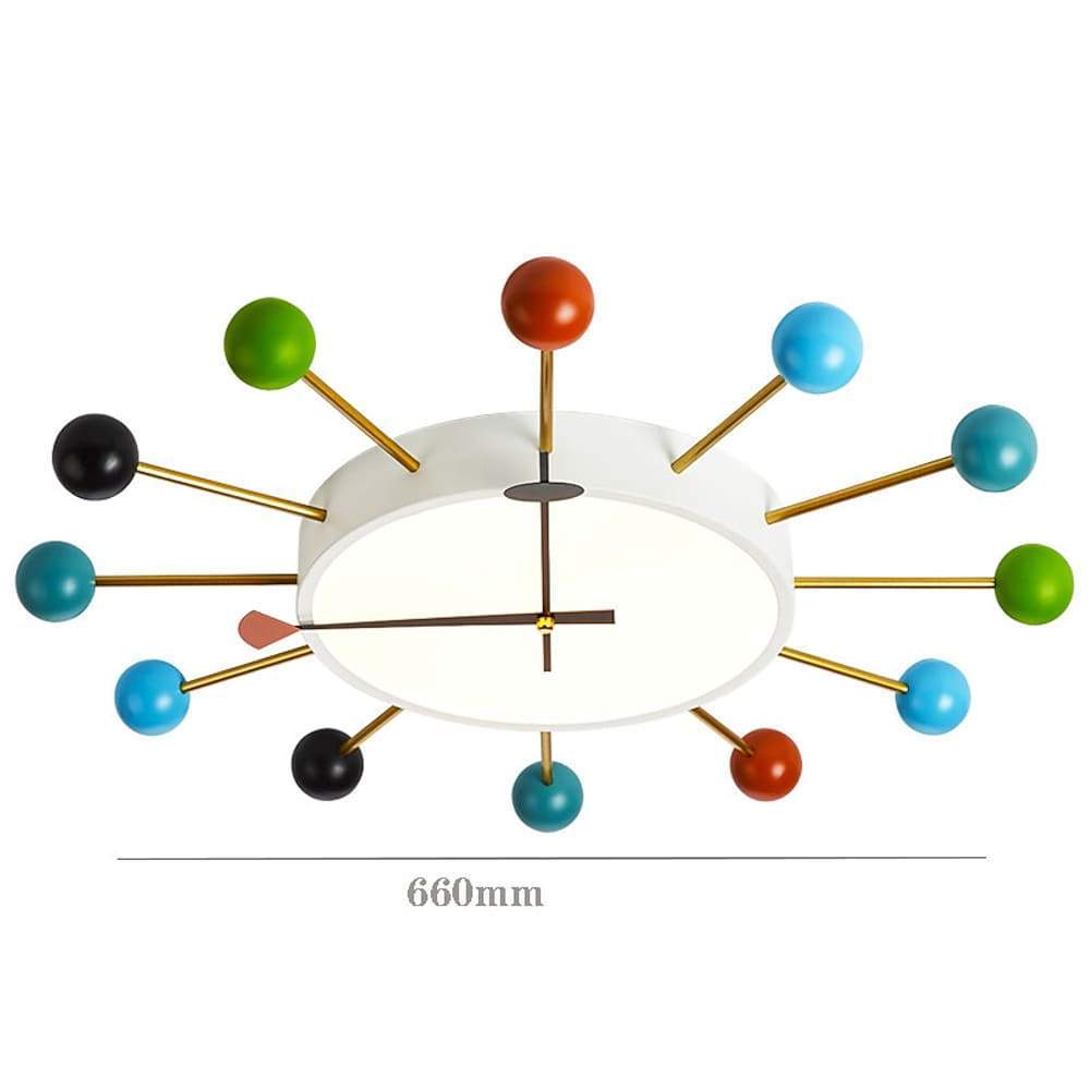 24" Modern Round Flush Mount LED Ceiling Light with Colorful Accents