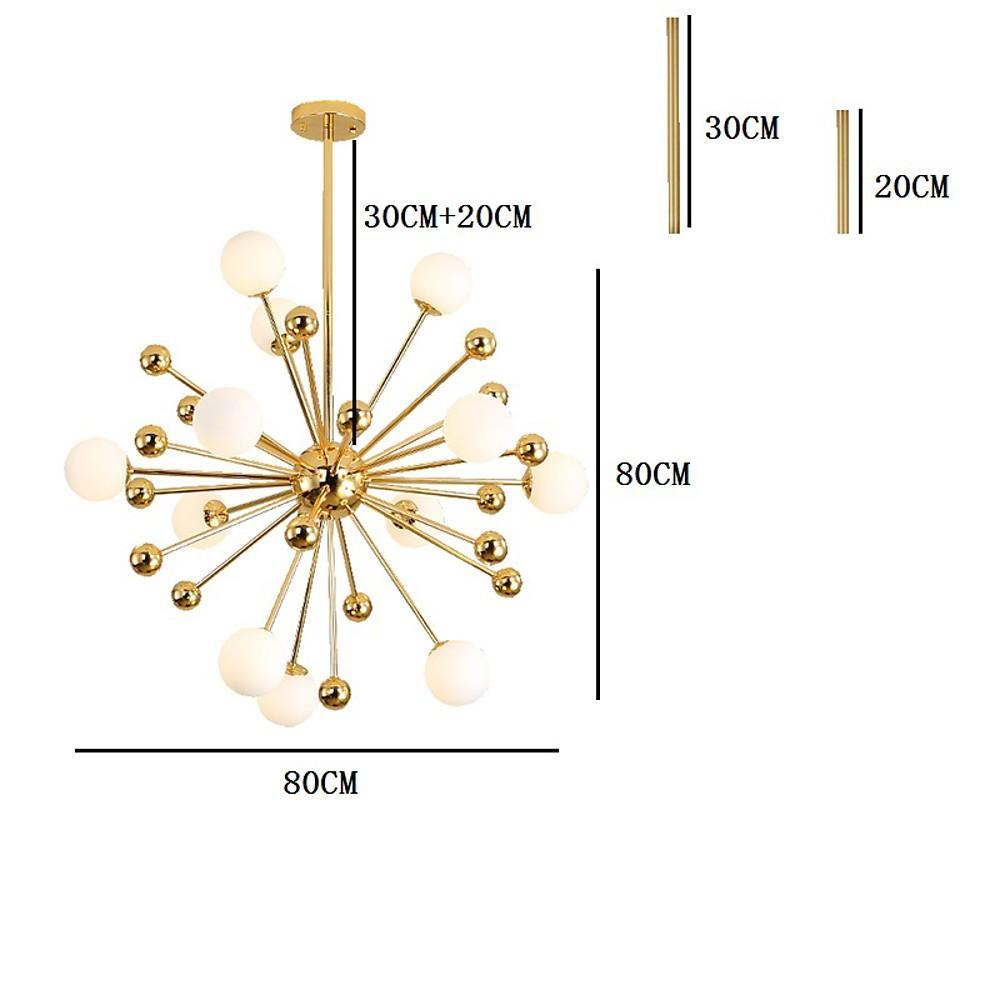 Modern Sputnik Chandelier 12-Light Globe Glass Bubble Pendant
