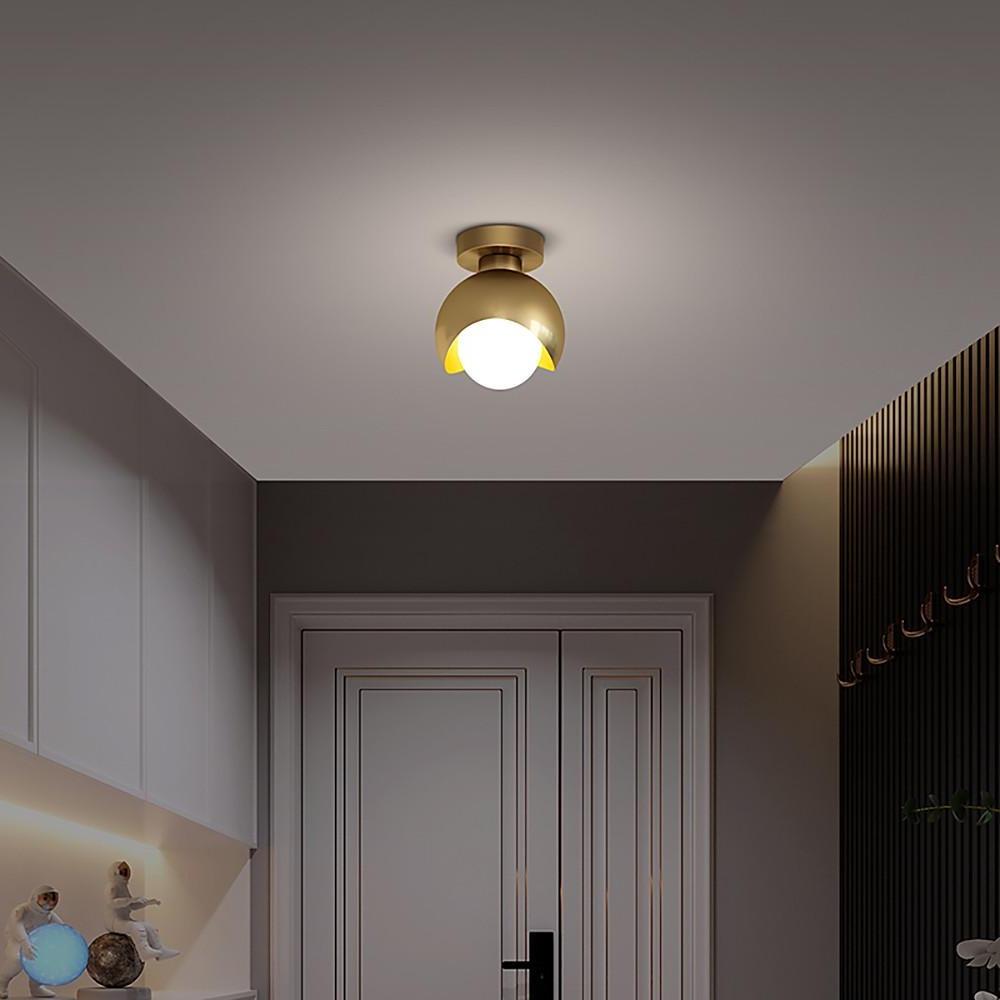 6" Globe Flush Mount Ceiling Light - Nordic Copper Finish LED