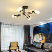8-Light Linear Flush Mount Ceiling Light - Modern Metal Fixture