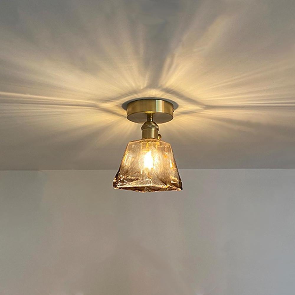 Glass Lantern Nordic Semi-Flush Mount Ceiling Light