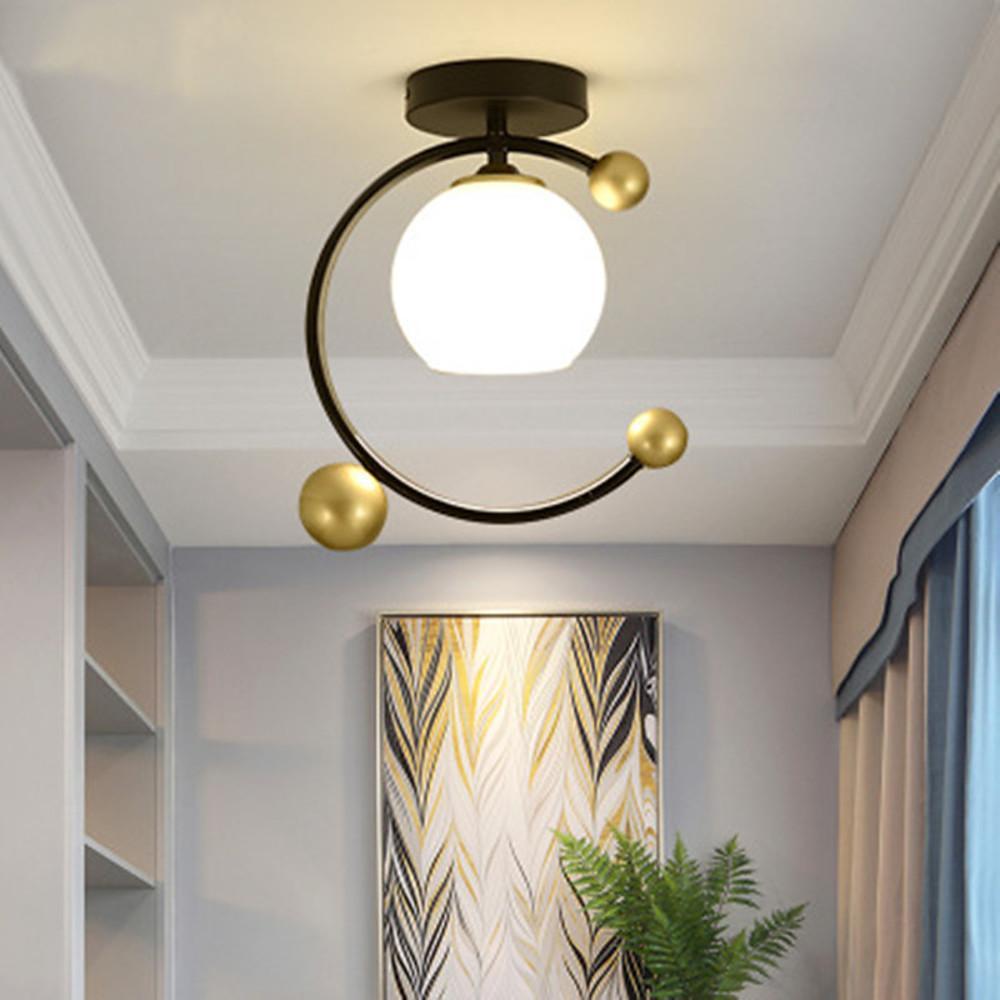 Artistic Globe Flush Mount Ceiling Light – Metal & Glass Design