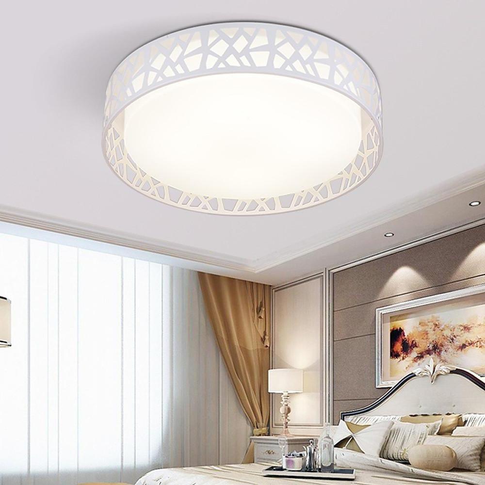 Nordic Drum Flush Mount LED Ceiling Light Metal & Acrylic
