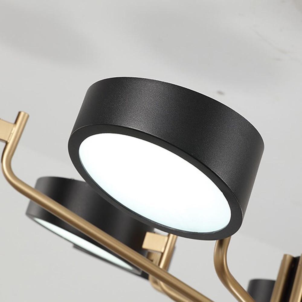 6-Light Modern LED Flush Mount Ceiling Light – Metal & Acrylic