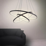 3-Ring Interweaved Circle LED Pendant Light Aluminum Acrylic