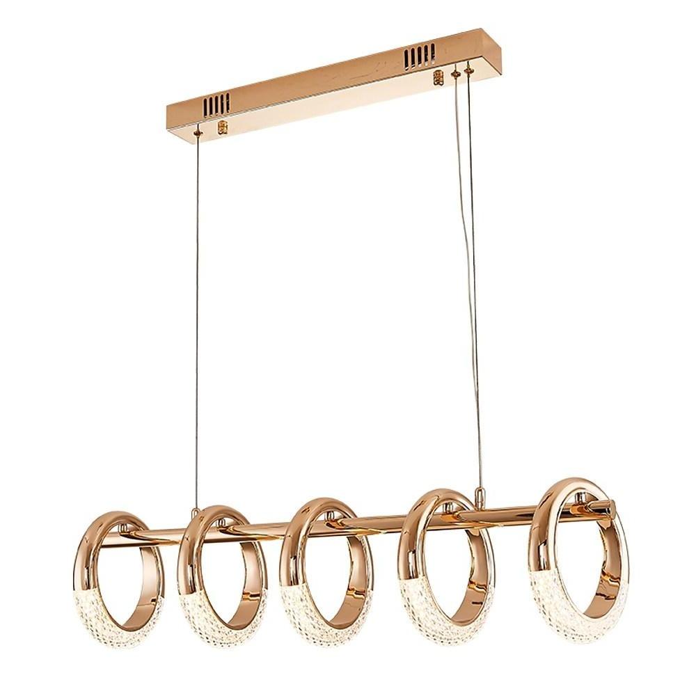 Modern Ring Pendant Light LED Gold Metal Dining Kitchen Ceiling