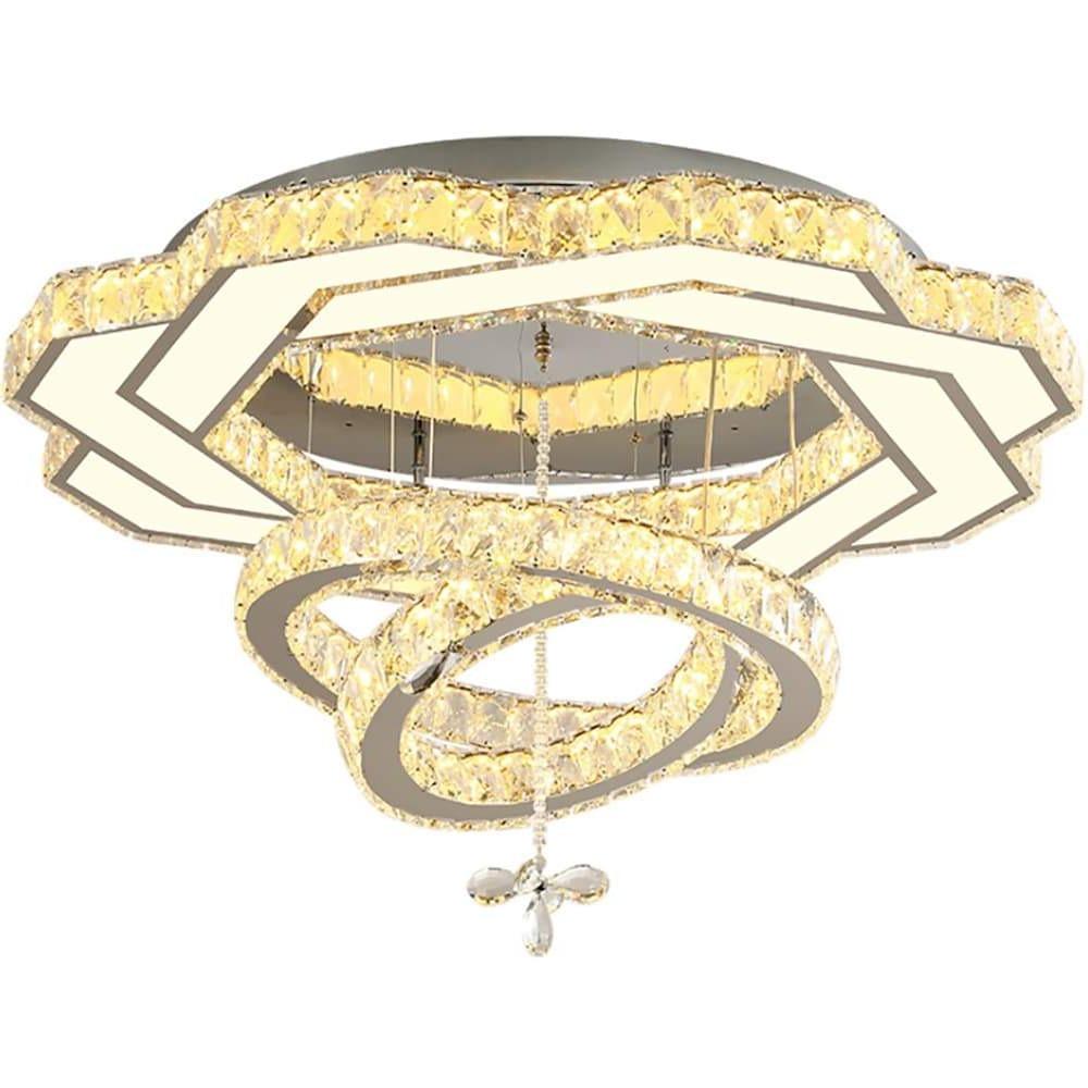 Crystal LED Flush Mount Ceiling Light - Vintage Tiered Design
